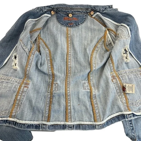 Miss Me Distressed Denim Jean Jacket - Picture 7 of 12